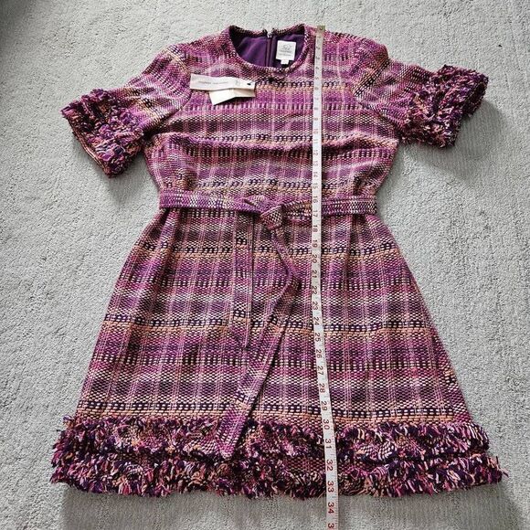 Cinq à Sept Boxweave Easton Dress In Pink Candy Multi Size 6 - Picture 8 of 9